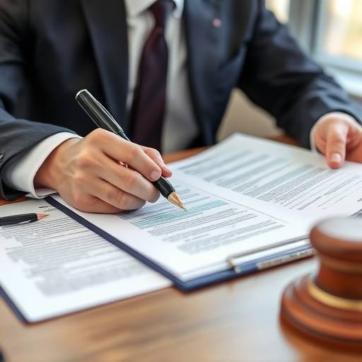 A legal professional reviewing the terms and conditions document.